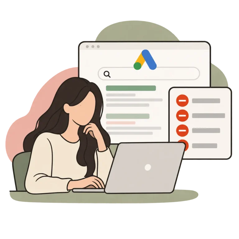 negativa sökord i google ads
